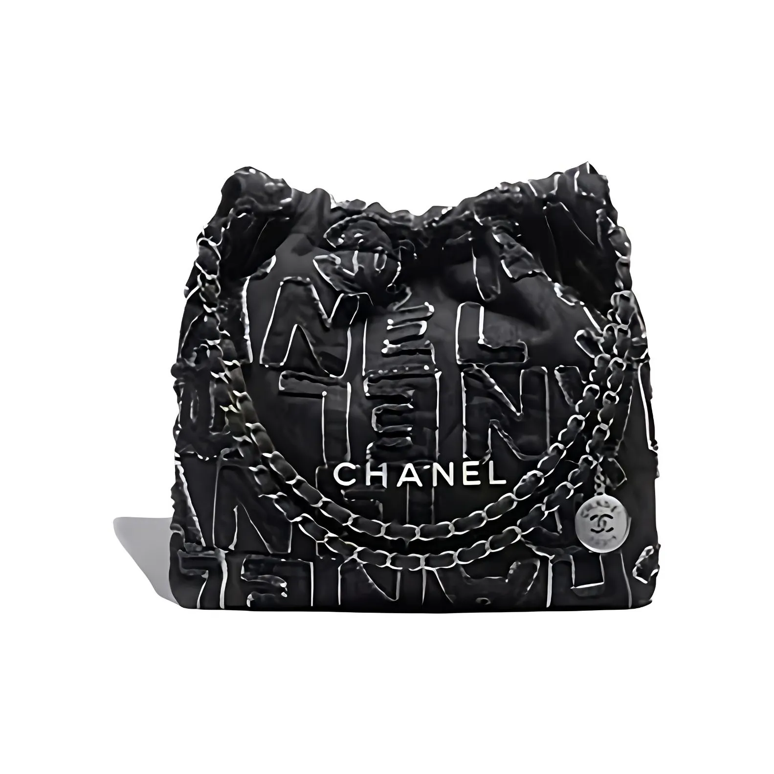 CHANEL 22Bag Denim Handbag, Shoulder Bag Regular Women's Black