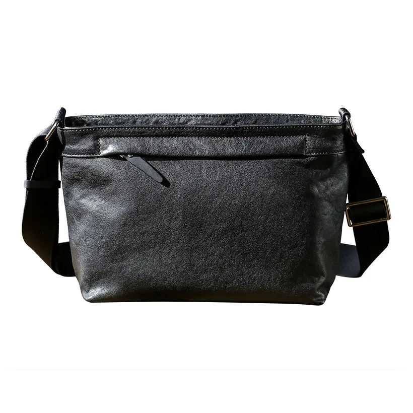 DOSRFINI Сумка через плечо из натуральной коровьей кожи стандартная мужская черная