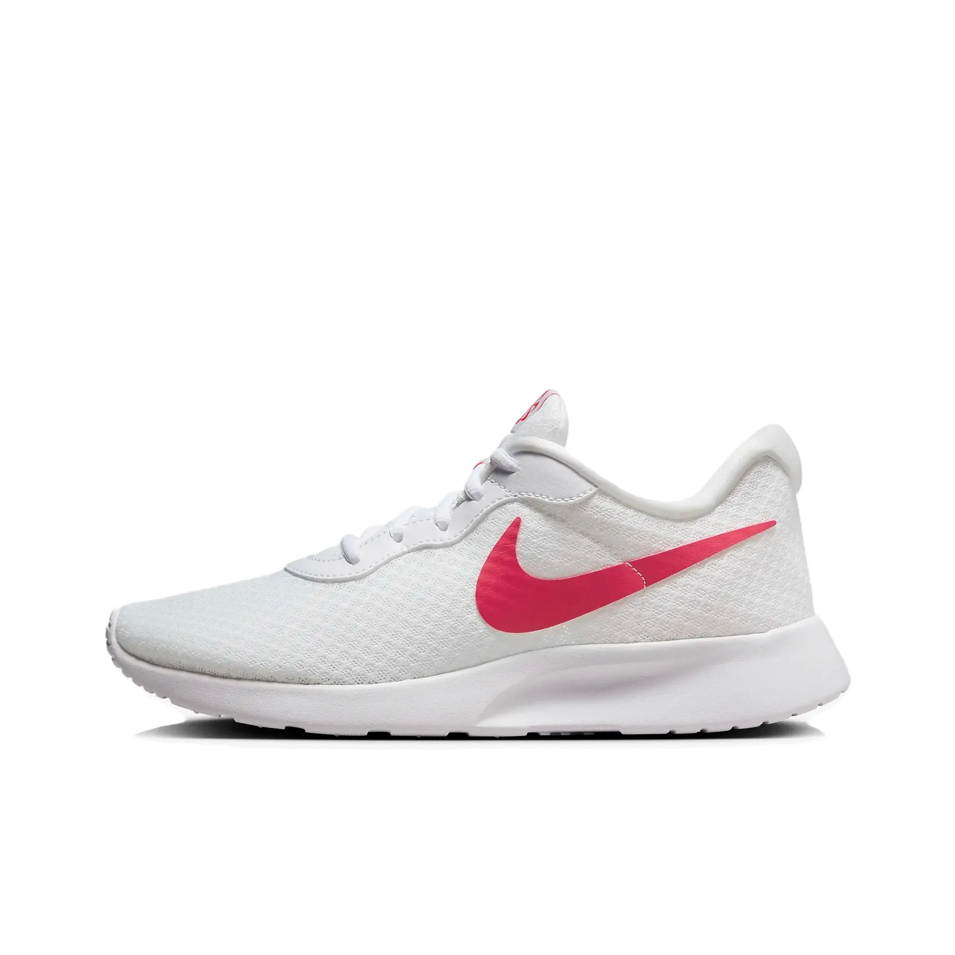 Nike Tanjun Breathable And Resilient Low Top Running Shoes Women's White Red