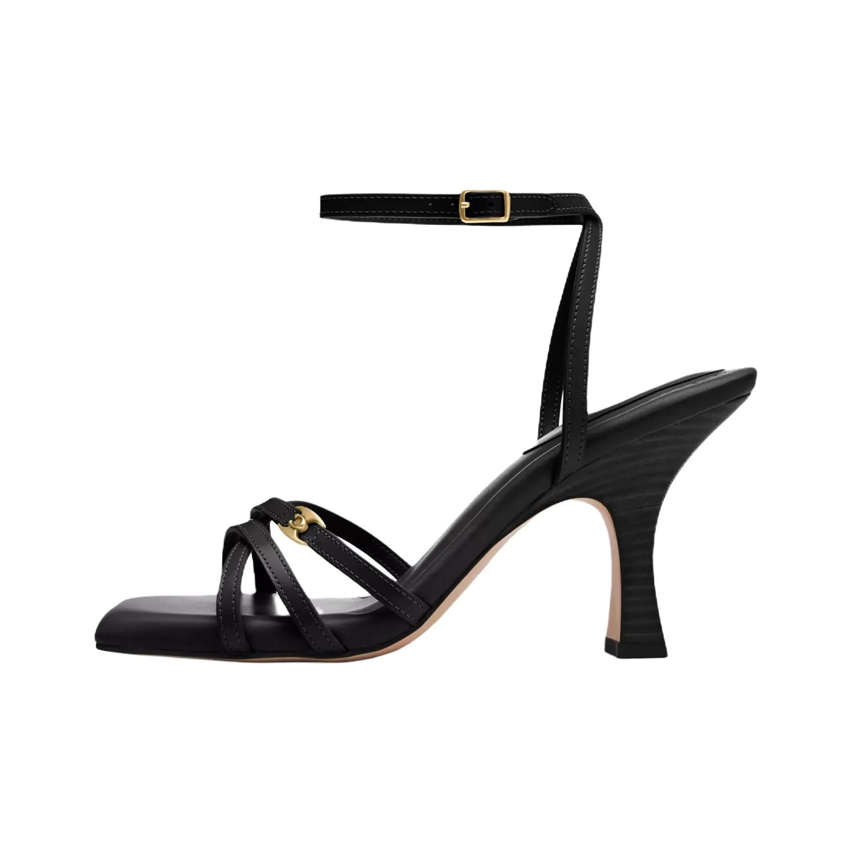 coach Xbd Kelsey Strap Sandals 9cm Women's Black