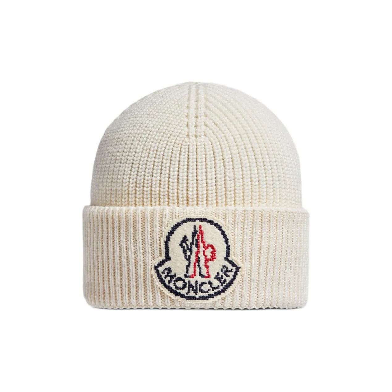 Moncler Logo Patch Ribbed Beanie