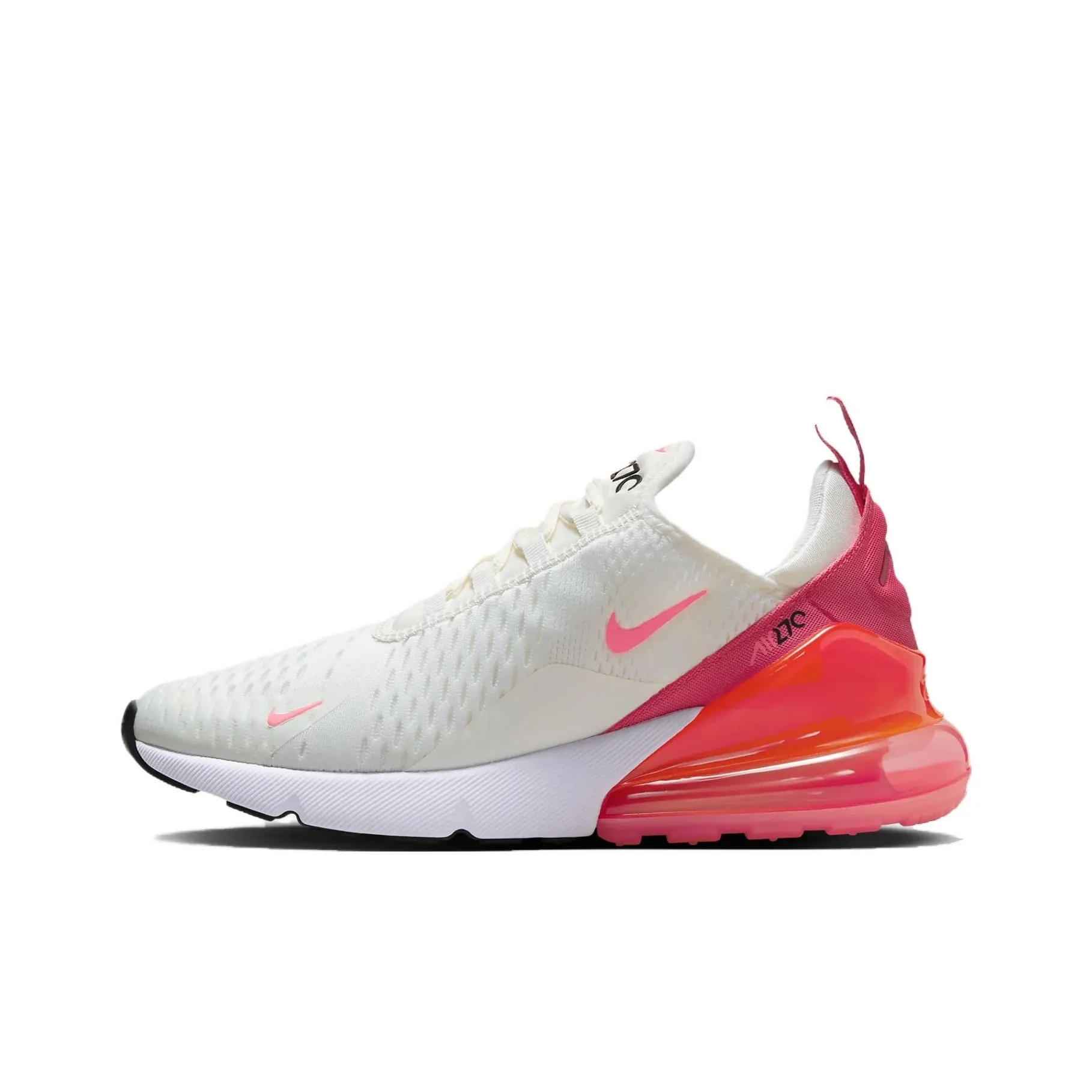 Nike Air Max 270 Anti Slip Wear Resistant Low Top Casual Running Shoes Women's White Red