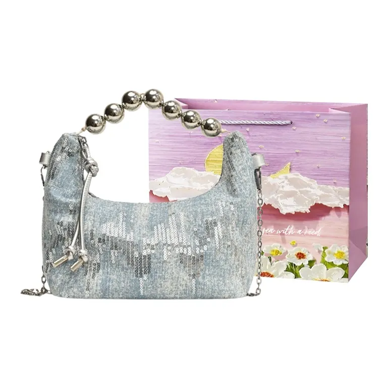 Bansusu Ткань с блестками Сумка на плечо Женская Синяя