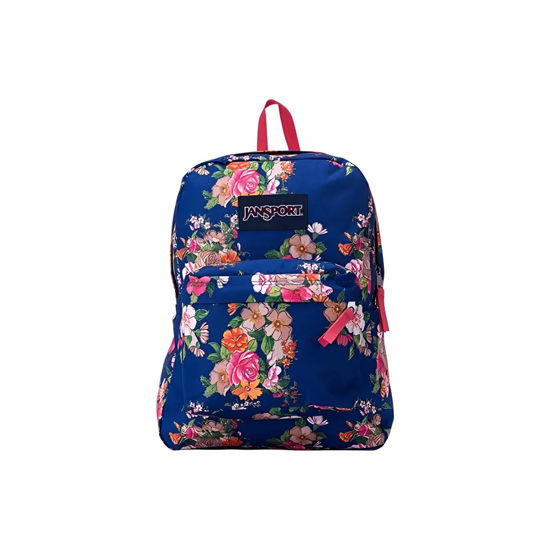 JanSport Полиэстер Рюкзак Средний Женский Синий с Бумажным Цветочным