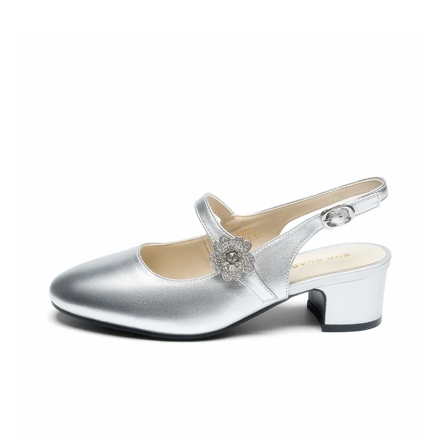 ZHR Квадратный каблук Mary Jane обувь 4,5 см Женская