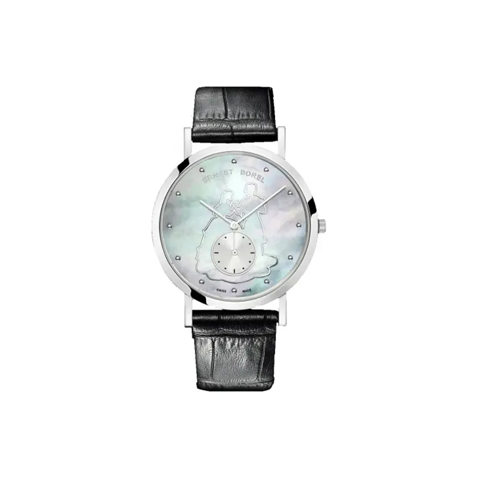 ERNEST BOREL Кварцевый механизм Мужские Элегантные Часы 39 мм Белые