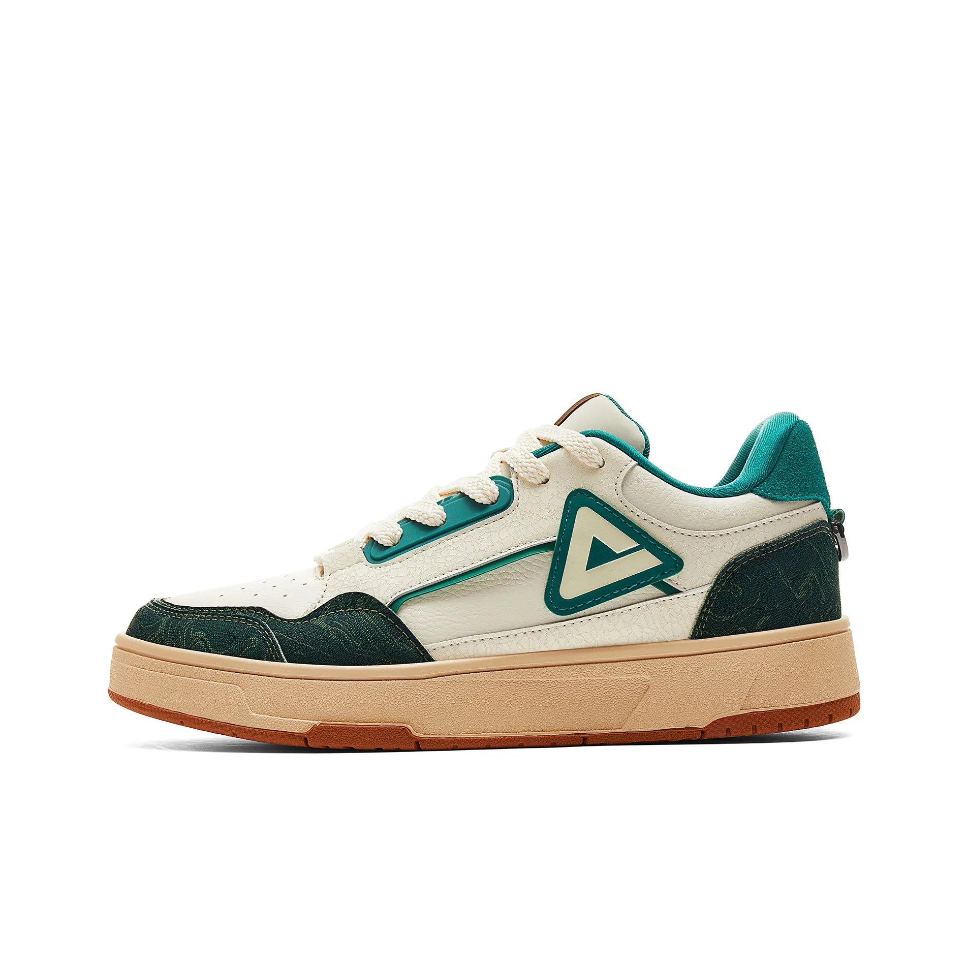 PEAK Skateboard Shoes Men's Low Top Light Khaki/Iron Gray Green