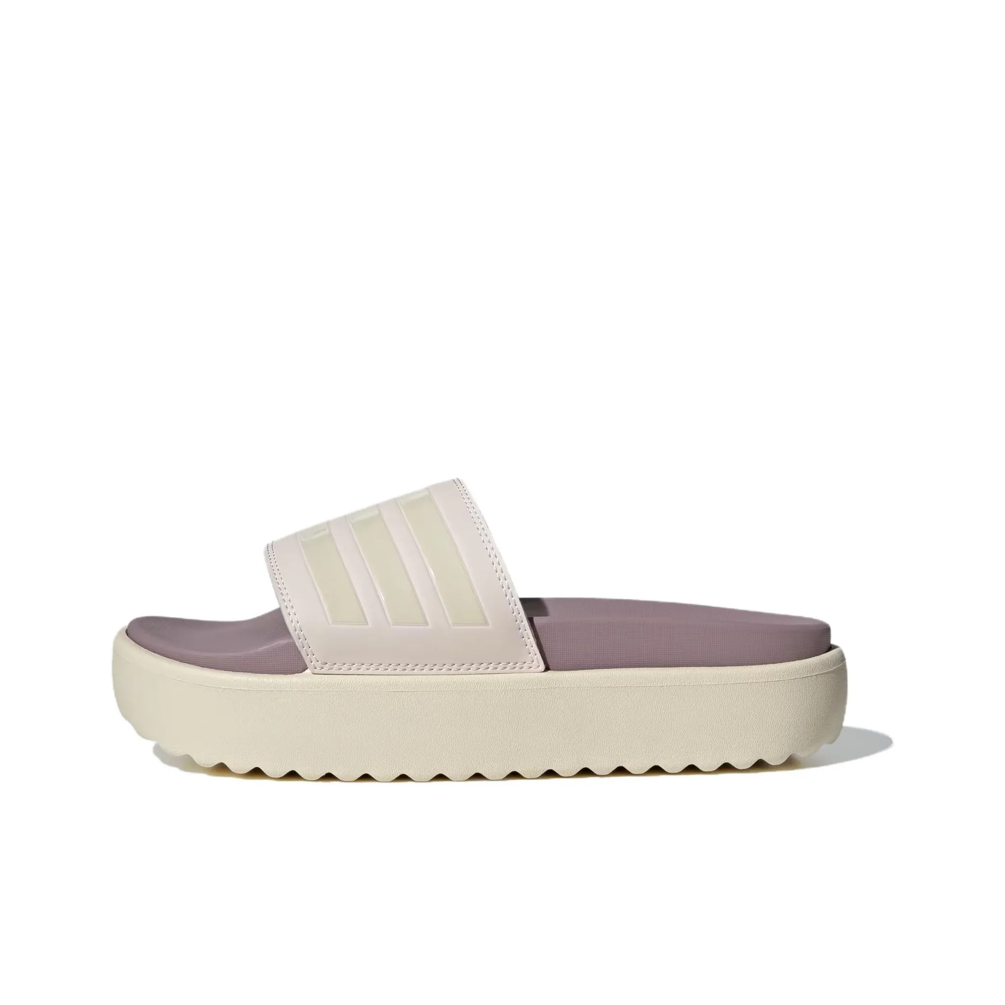 Adidas Adilette Platform Slides Putty Mauve Wonder White Preloved Fig Women's