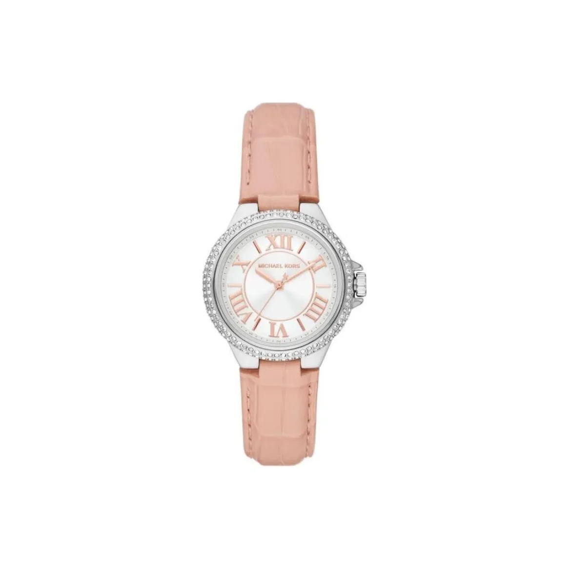 MICHAEL KORS Camille Collection Women's Watch Кварцевый механизм ремень из натуральной кожи 33 мм белый циферблат
