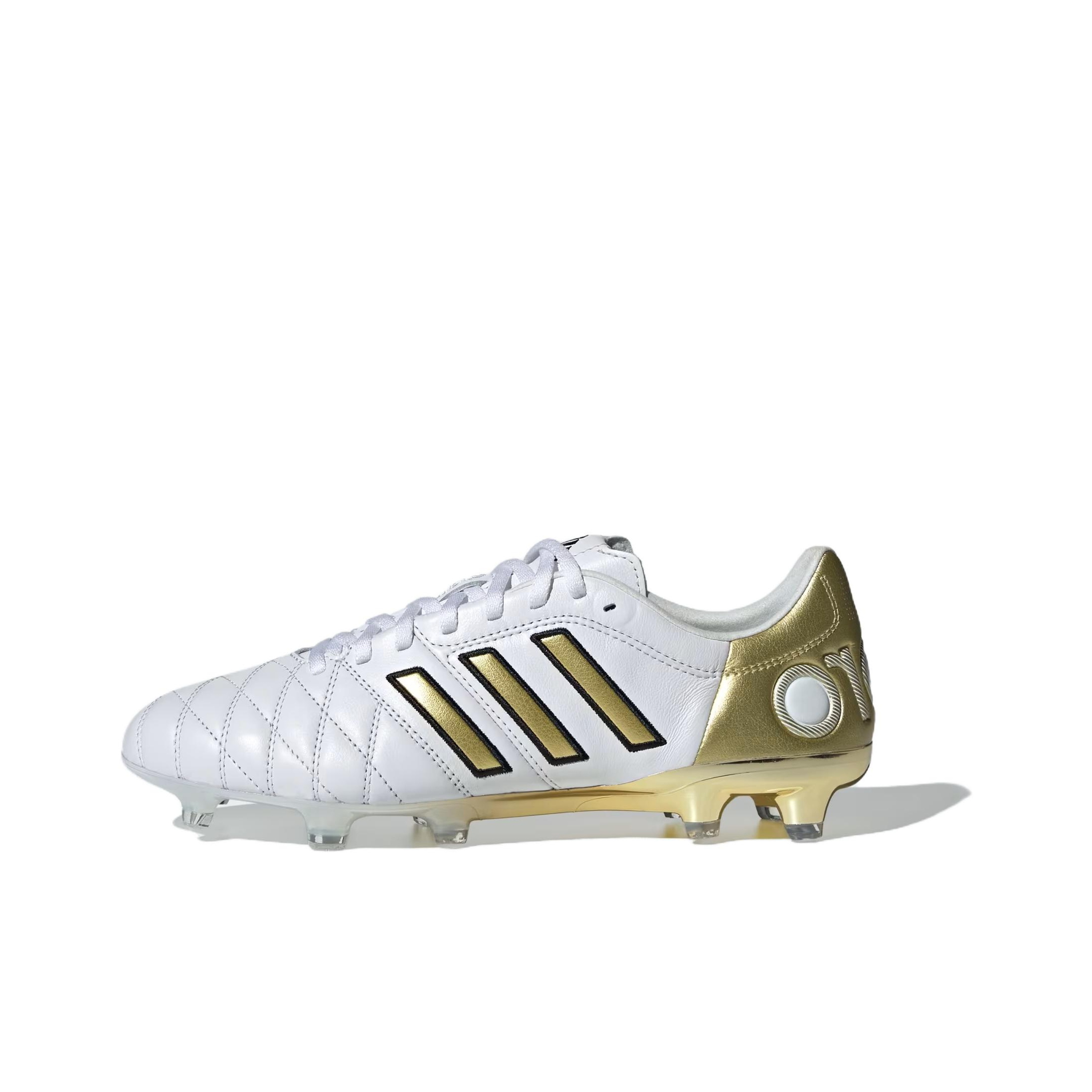 white and gold adidas football boots
