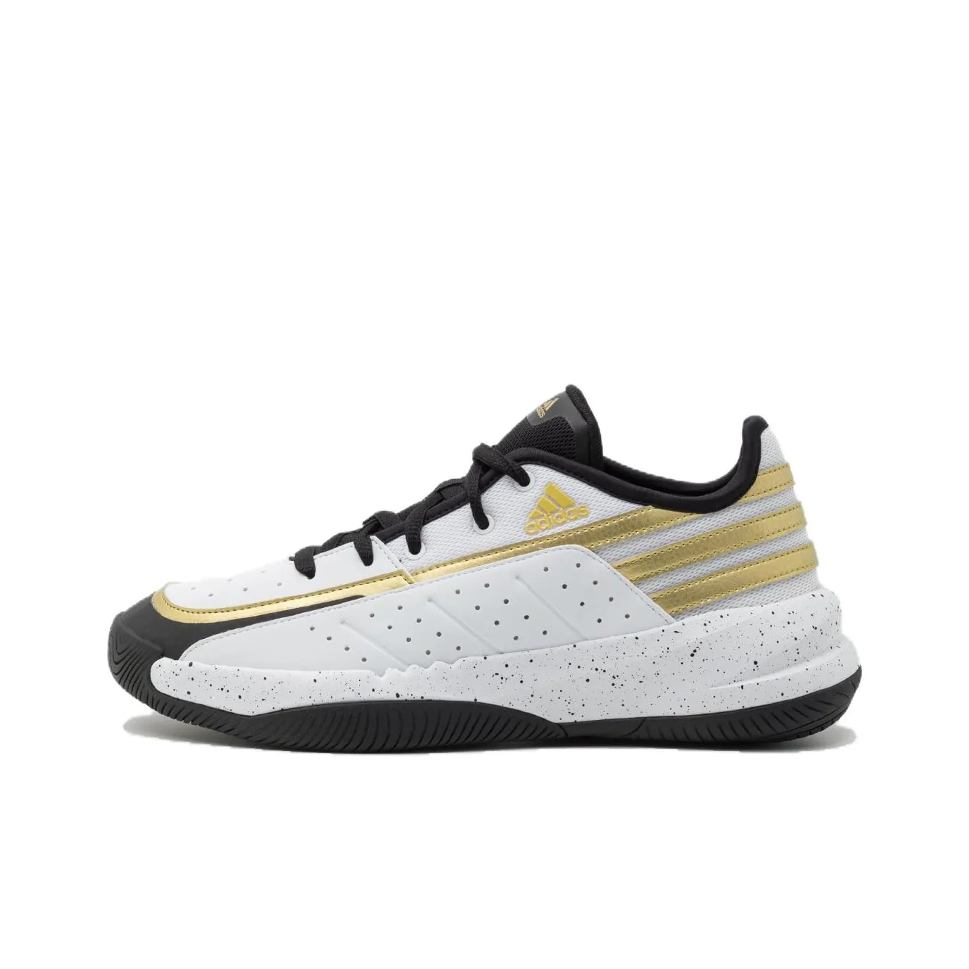 Adidas Front Court Дышащие Низкие Баскетбольные Кроссовки Мужские Белые Золотые