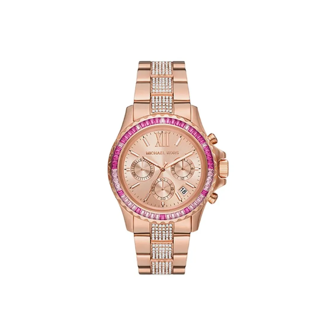 MICHAEL KORS Наручные часы Кварцевый механизм Ремешок из нержавеющей стали 42 мм Розовое золото Циферблат Женские часы