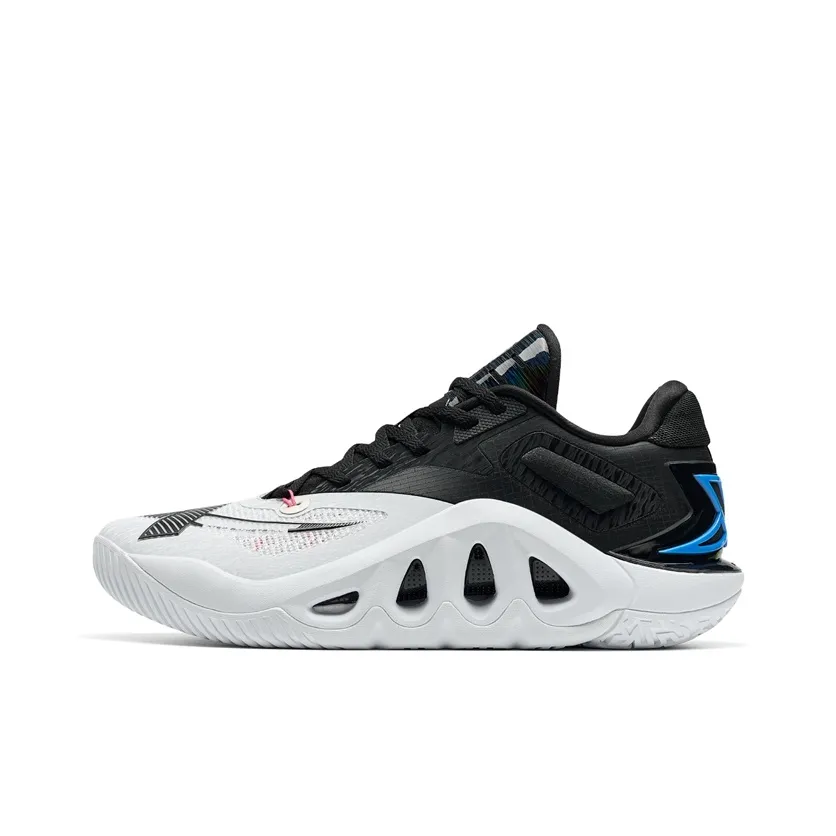 XTEP Demon Claw Slip-resistant Abrasion-resistant Low-top Basketball Shoes Men's New White Black XTEP Demon Claw Противоскользящие Износостойкие Низкие Баскетбольные Кроссовки Мужские Новые Белый Черный