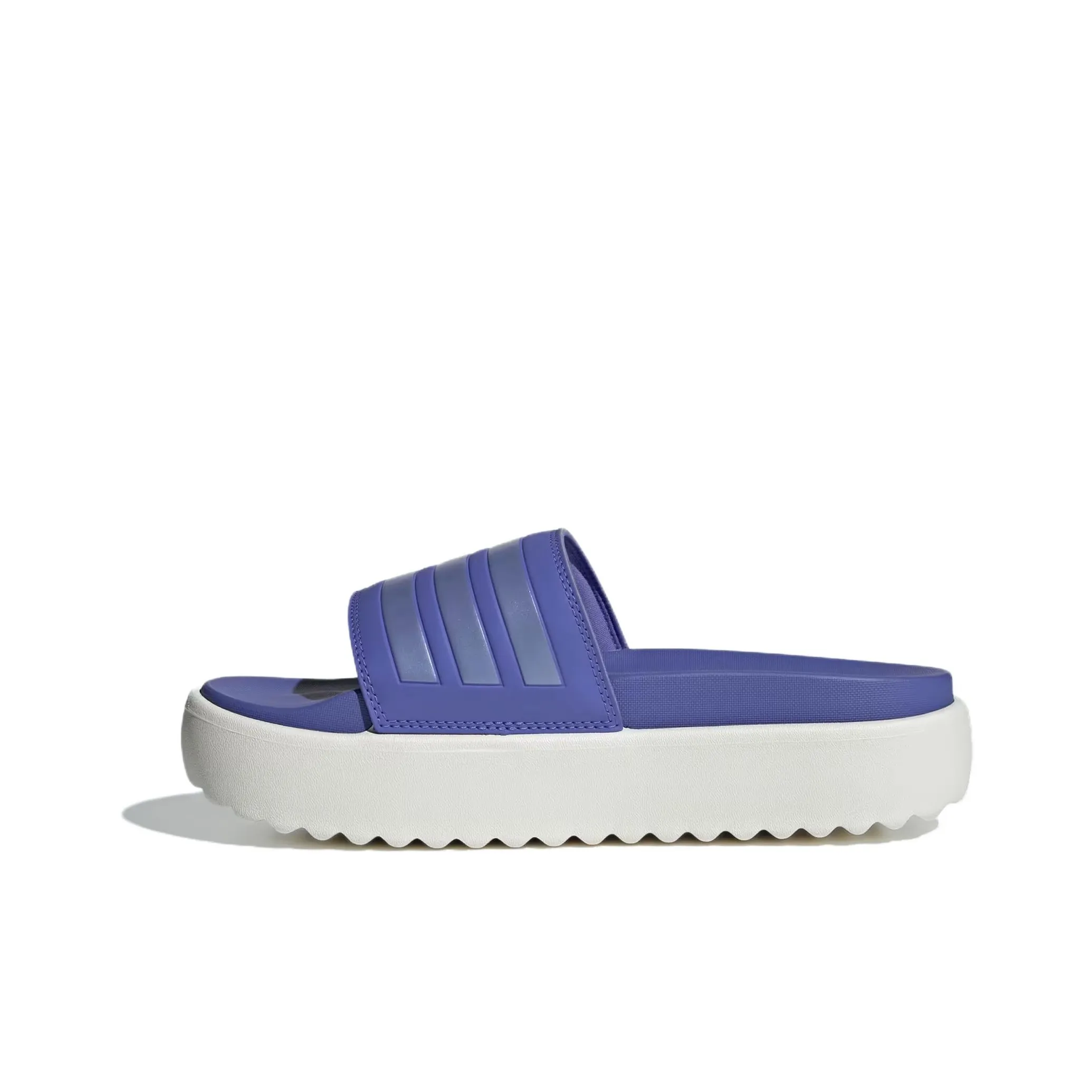 Adidas Adilette Platform Slides Semi Cobalt Blue Blue Spark Met. Core White Women's
