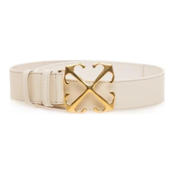 Off Logo Plaque Buckled Belt