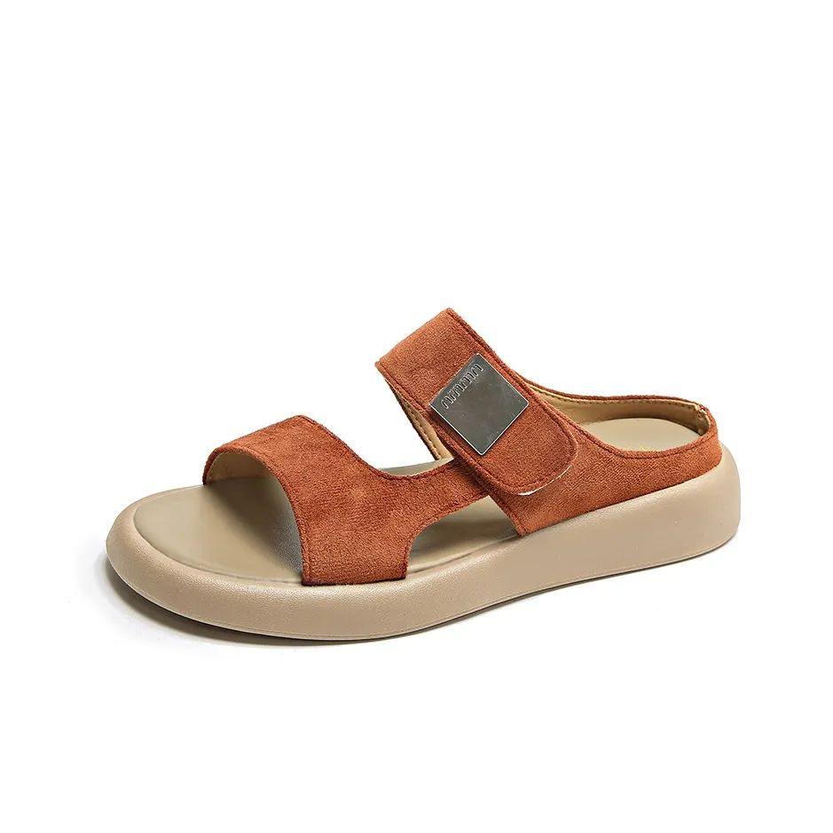 JIOUSHEN Cut-Out Slip-Resistant Abrasion-Resistant Slide Slippers Women's