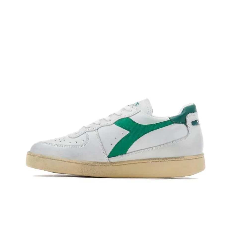 Diadora Heritage Anti Slip Wear Resistant Low Top Skateboard Shoes Men's White Green