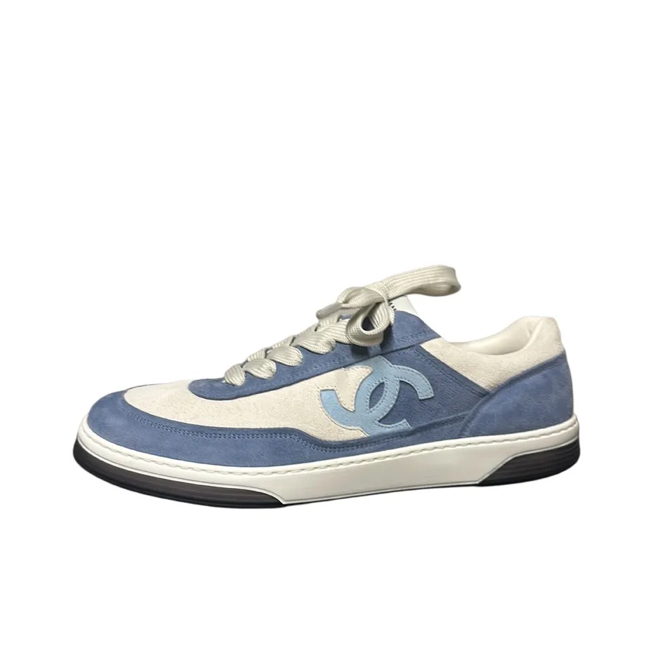 CHANEL Low Top Skateboard Shoes Men's Blue
