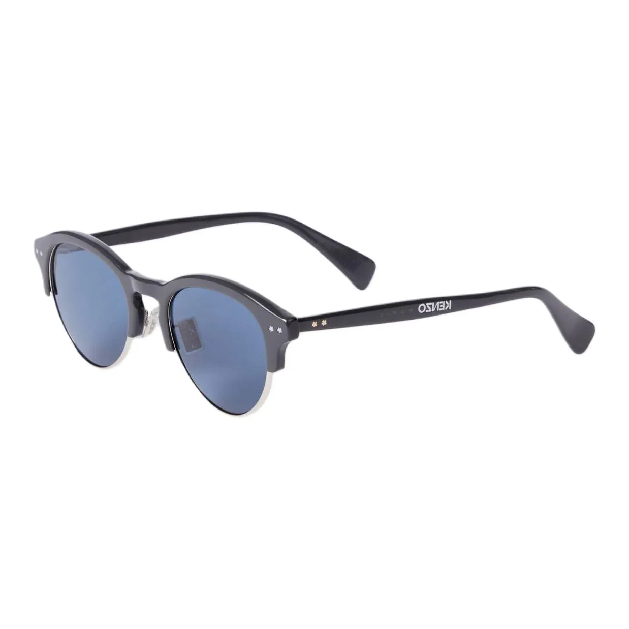 KENZO Acetate Metal Oval Sunglasses Unisex Black
