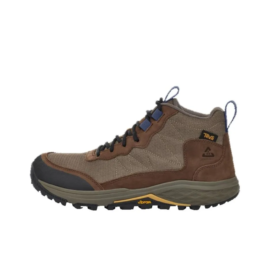 Teva Ridgeview Slip Resistant, Abrasion Resistant, Waterproof, And Breathable Mid Top Hiking Shoes Men's Brown Black