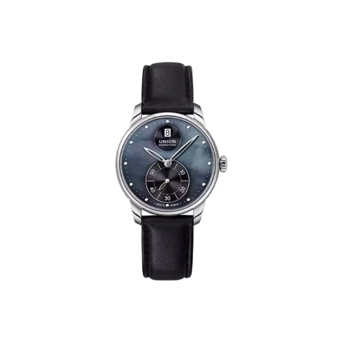 UNION GLASHUTTE SA Automatic Mechanical Movement Men's Watches Watch 36mm Blue Dial Stainless Steel Case Leather Strap