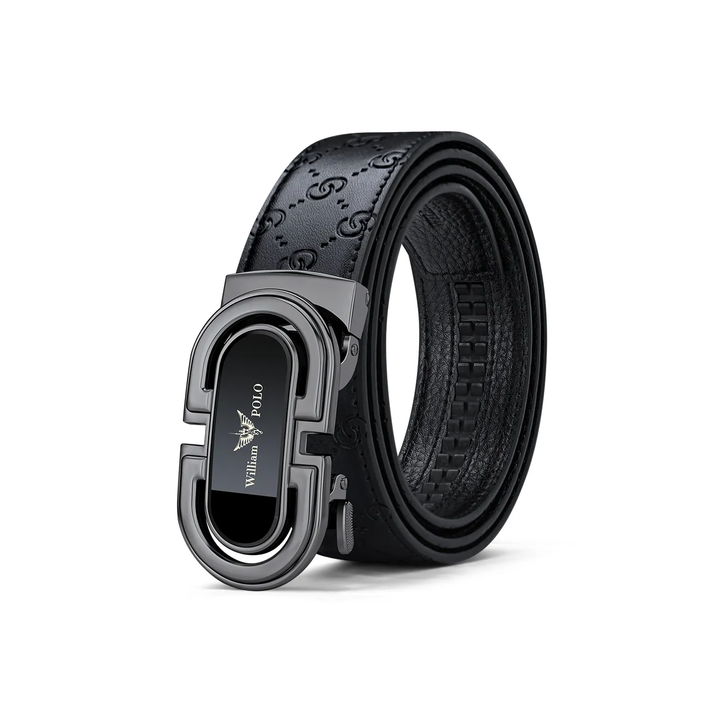 WilliamPOLO Ремни из коровьей кожи Мужские Металлические 3,5 см