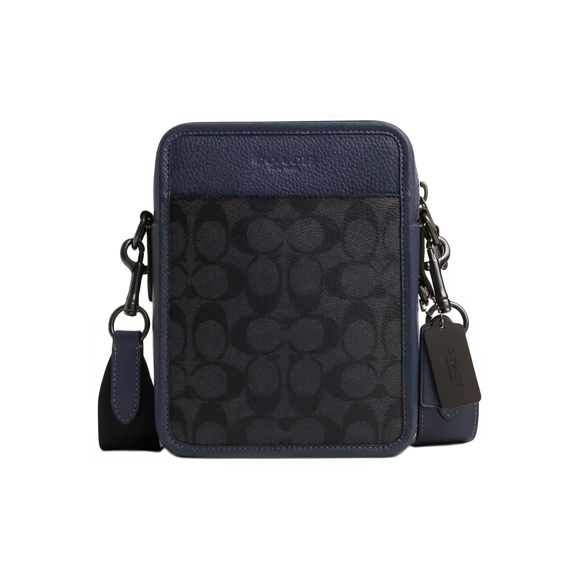 COACH Sullivan Canvas Shoulder Bag, Crossbody Bag Small Size Men's Bronze & Charcoal Gray & Denim