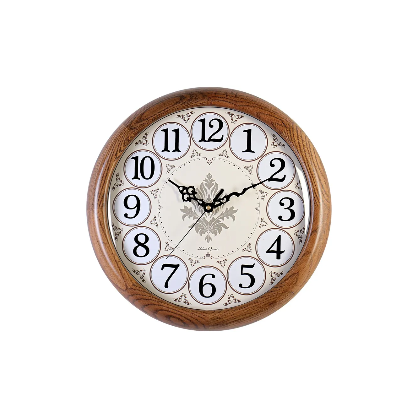 HENSE Кварцевый механизм Wood Стена Часы Унисекс Бежевый Циферблат часов HW1155