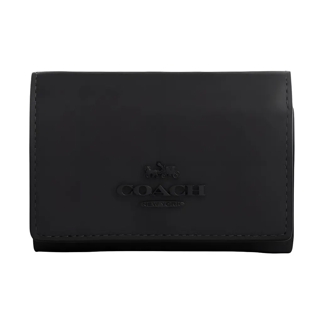 COACH Micro Cow Leather Wallet Mini Women's Black Copper & Black