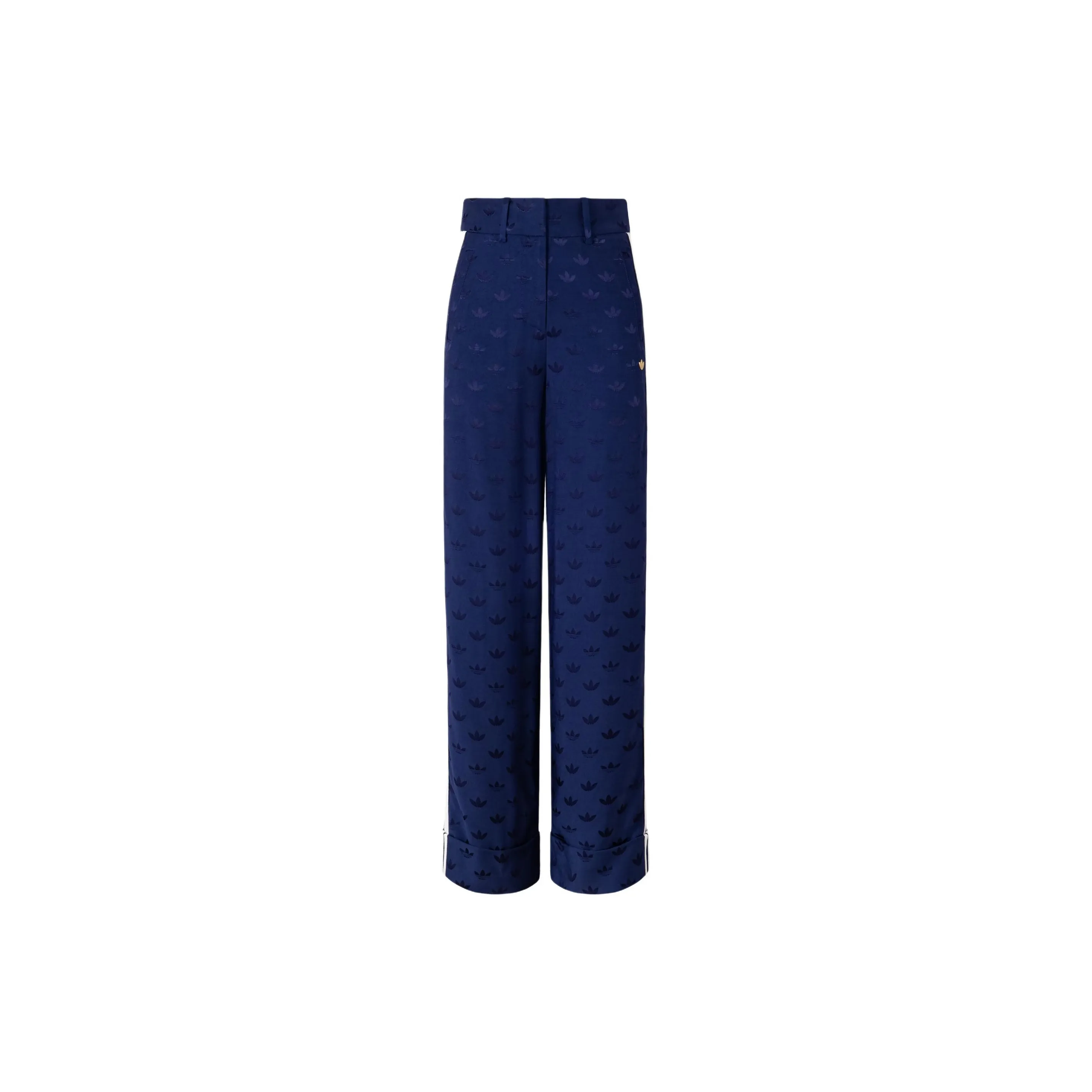 Adidas Originals PREMIUM WOVEN JACQUARD TRACKSUIT BOTTOMS Knitted Sports Pants Women's Dark Blue