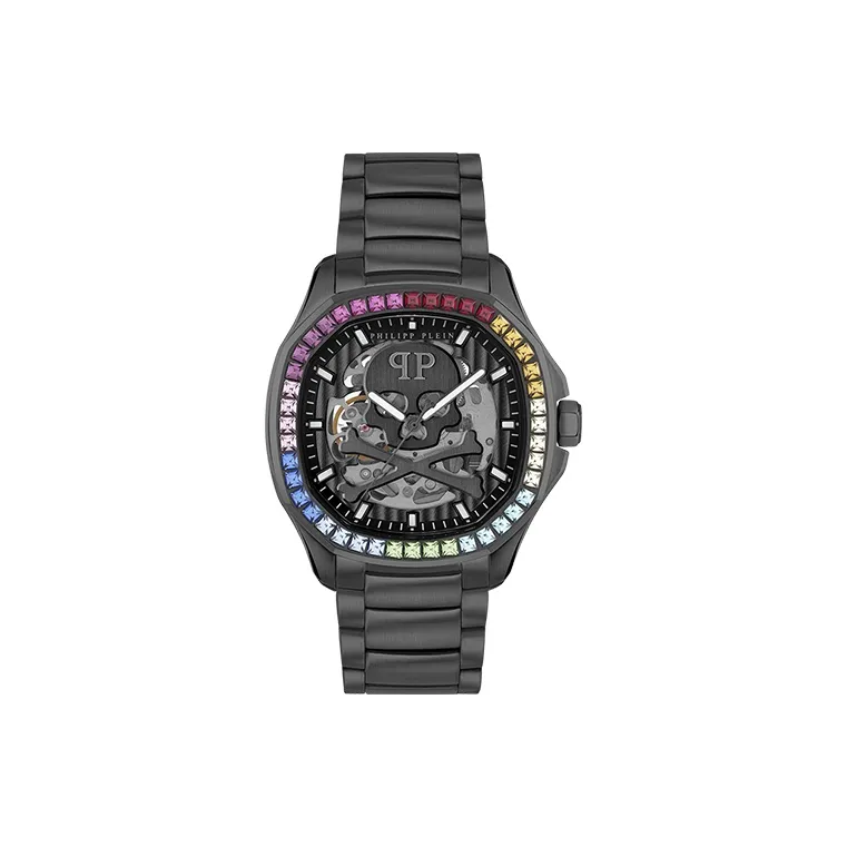 PHILIPP PLEIN Автоматический Механический Механизм Мужские Часы 42мм*42мм Черный