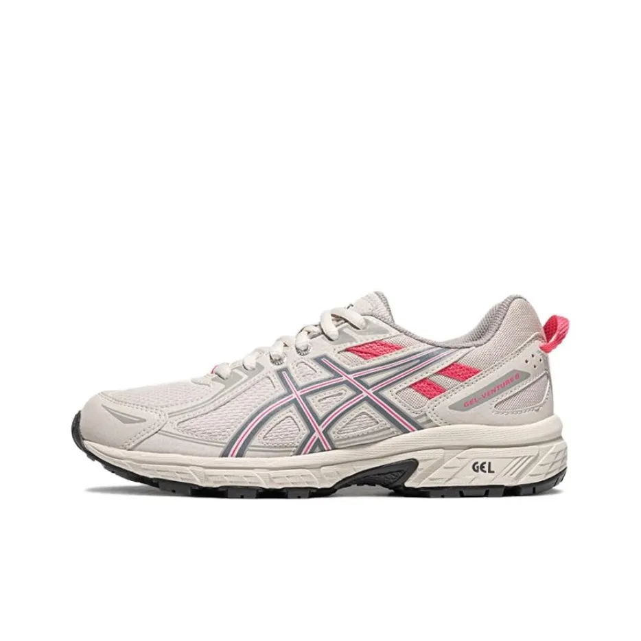 Asics Gel Venture 6 Low Top Trail Running Shoes Women's Gray Pink