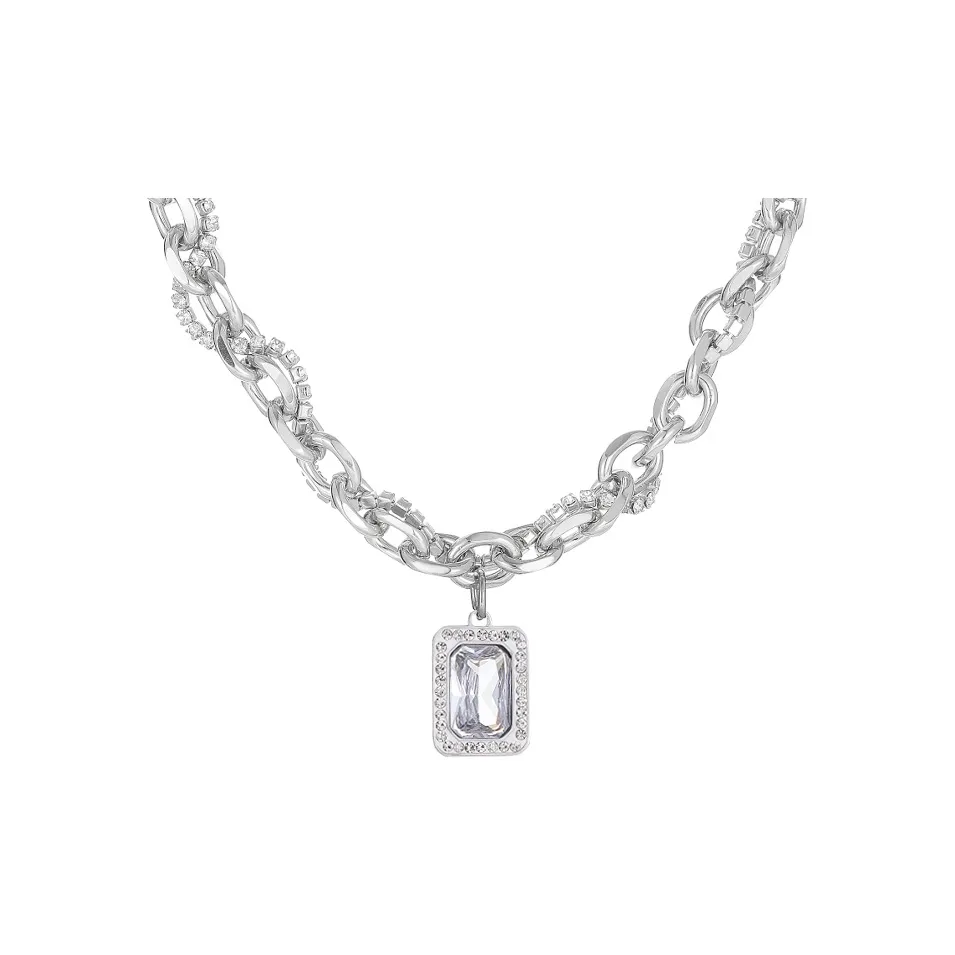 IDEE CREATIVE IDEA FOR YOU Stainless Steel Imitation Gemstone Necklaces Mens