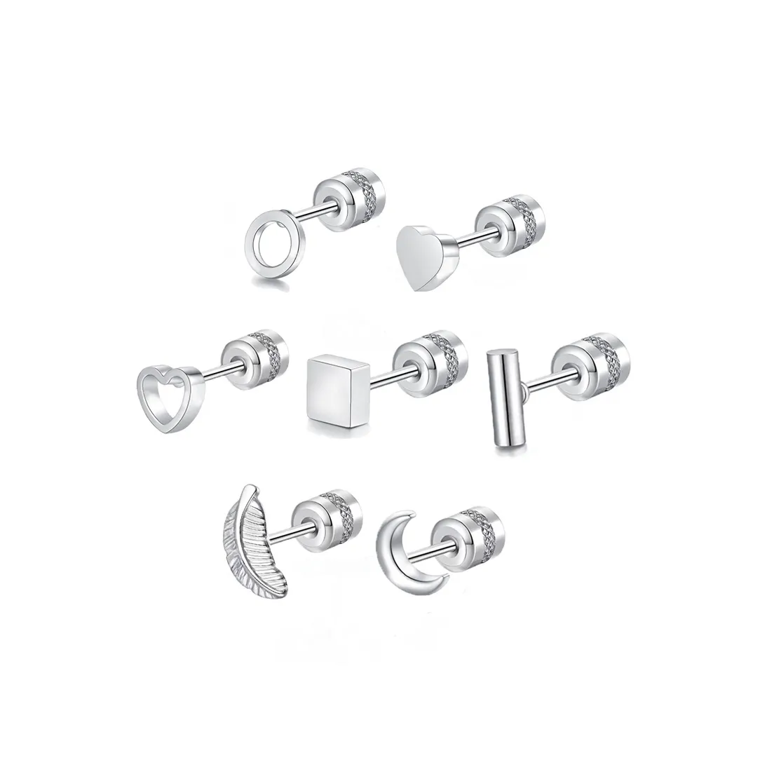 VERENA REINE Титановые стальные серьги-гвоздики для мужчин