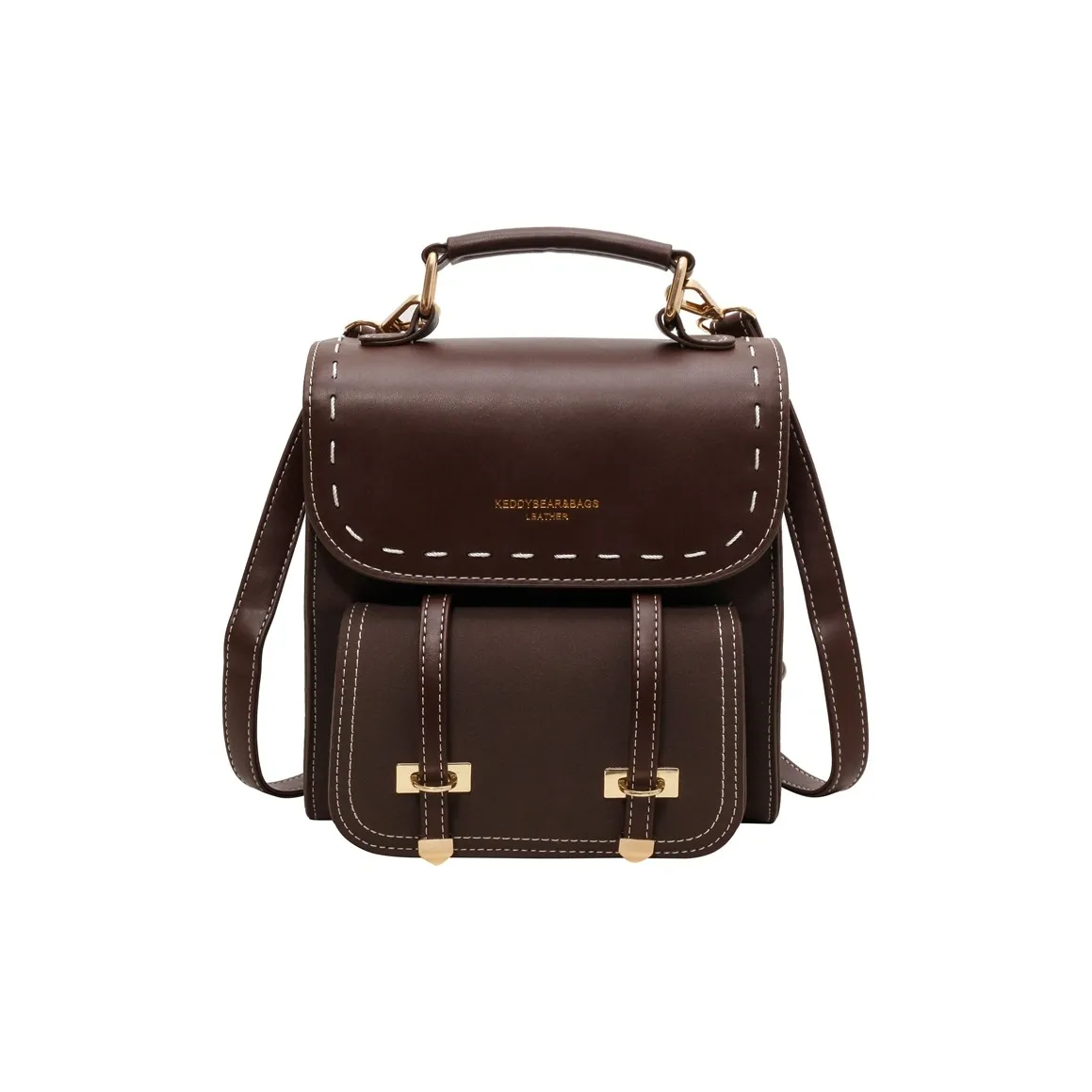 ResNonverba PU Backpack Women's Black/Coffee/Brown/Khaki