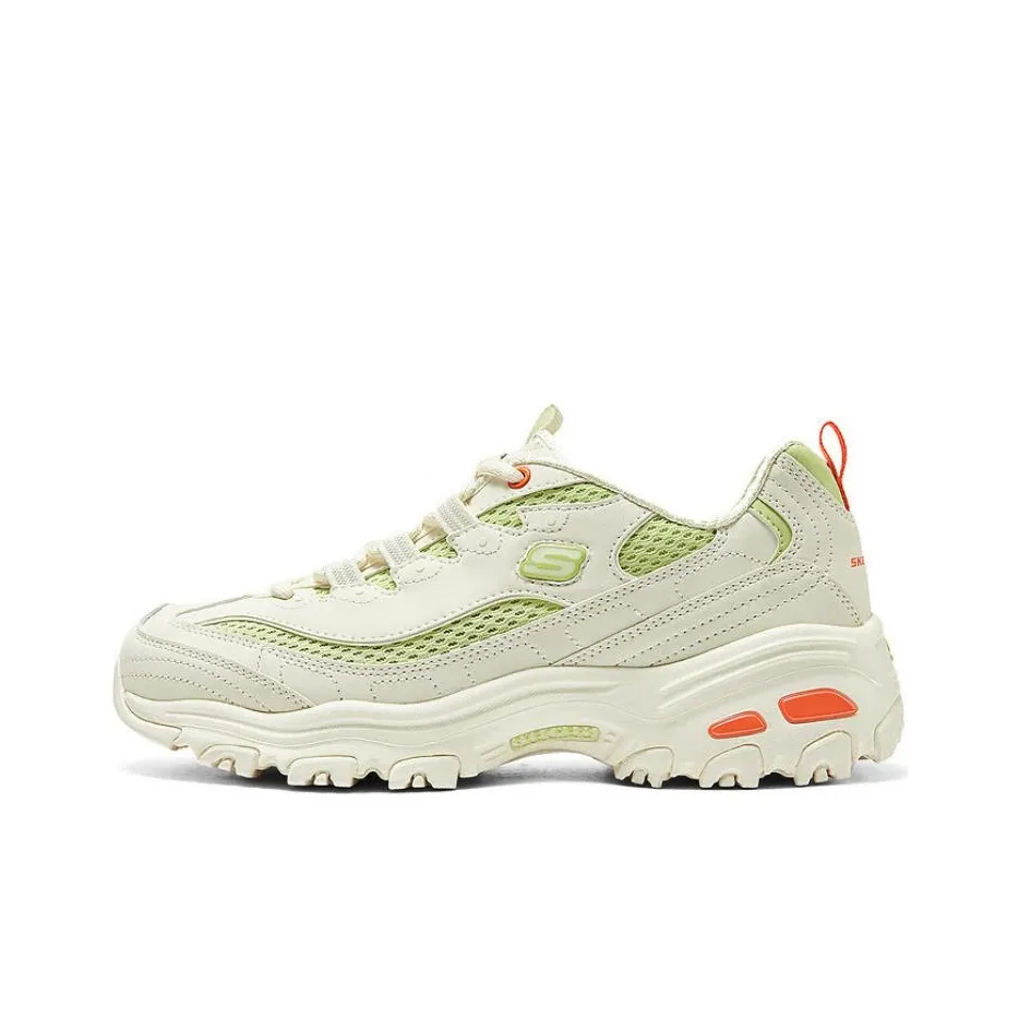 Skechers DLITES Низкий Топ Casual Женский Бежевый Зеленый Оранжевый