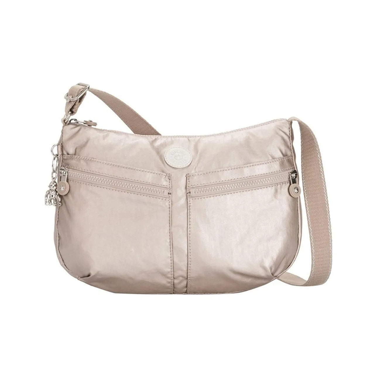 Kipling Polyamide Shoulder Bag, Crossbody Bag Medium Size Women's Champagne