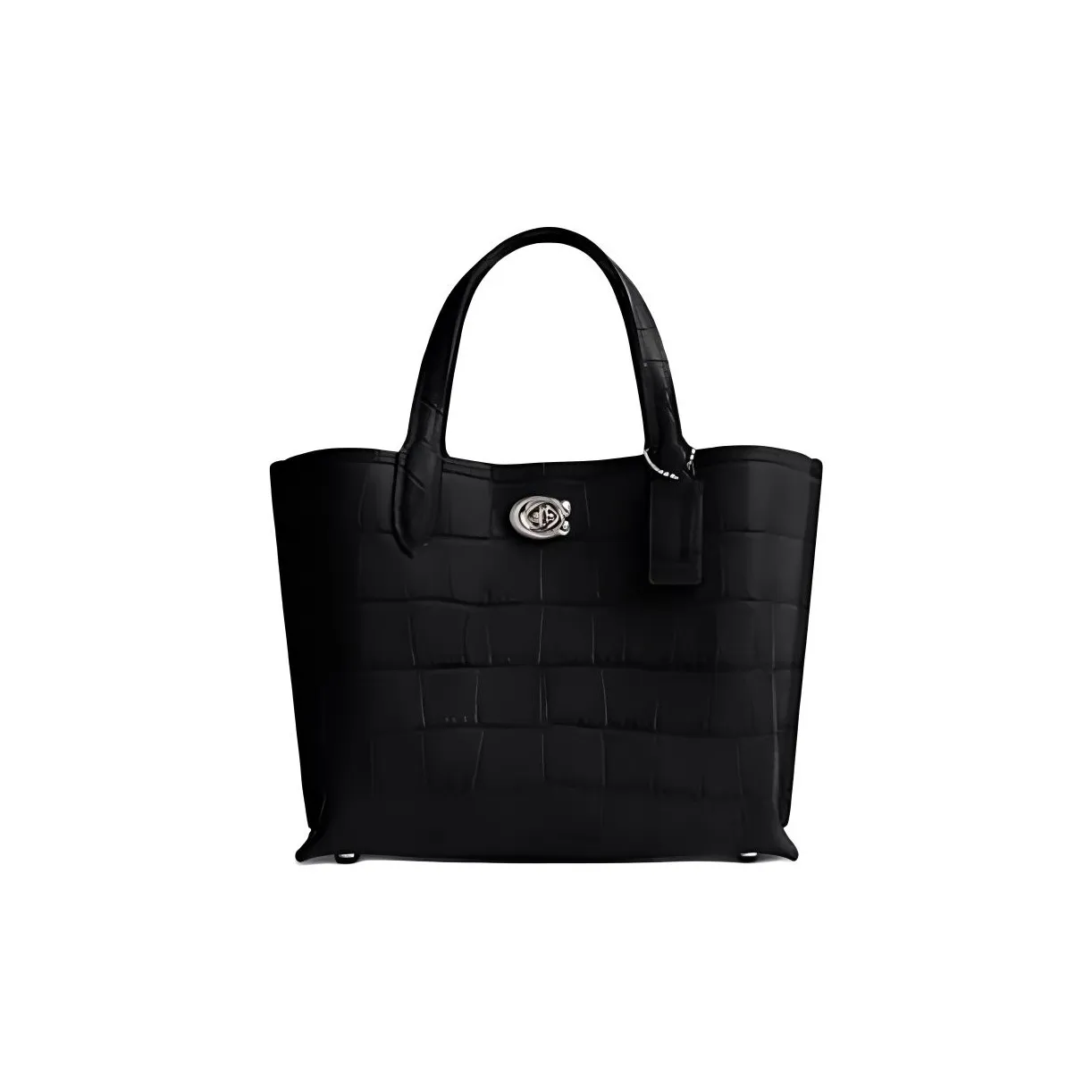 COACH Willow Кожа Тоут Сумка Сумка для покупок Сумка среднего размера Женская Черная