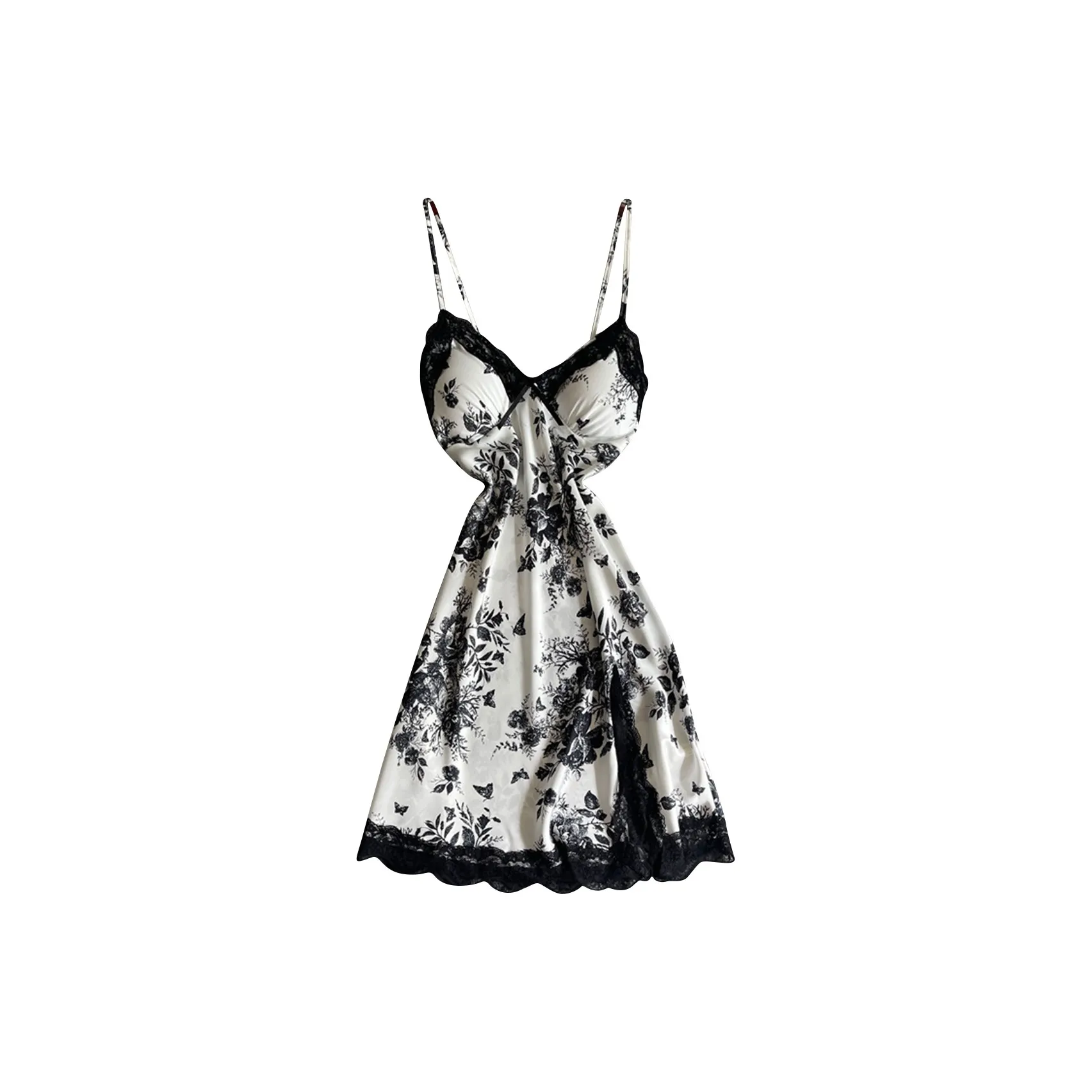 MT·MIT Nightgown Women's Victoria's Secret Black Floral