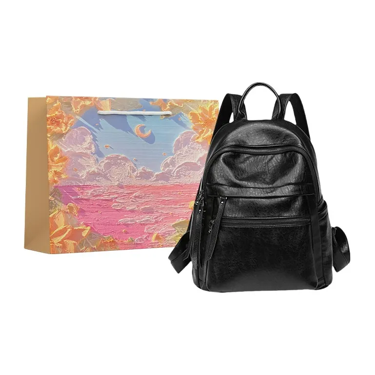 BRINCH Водонепроницаемый тканевый дорожный рюкзак для женщин коричневый черный