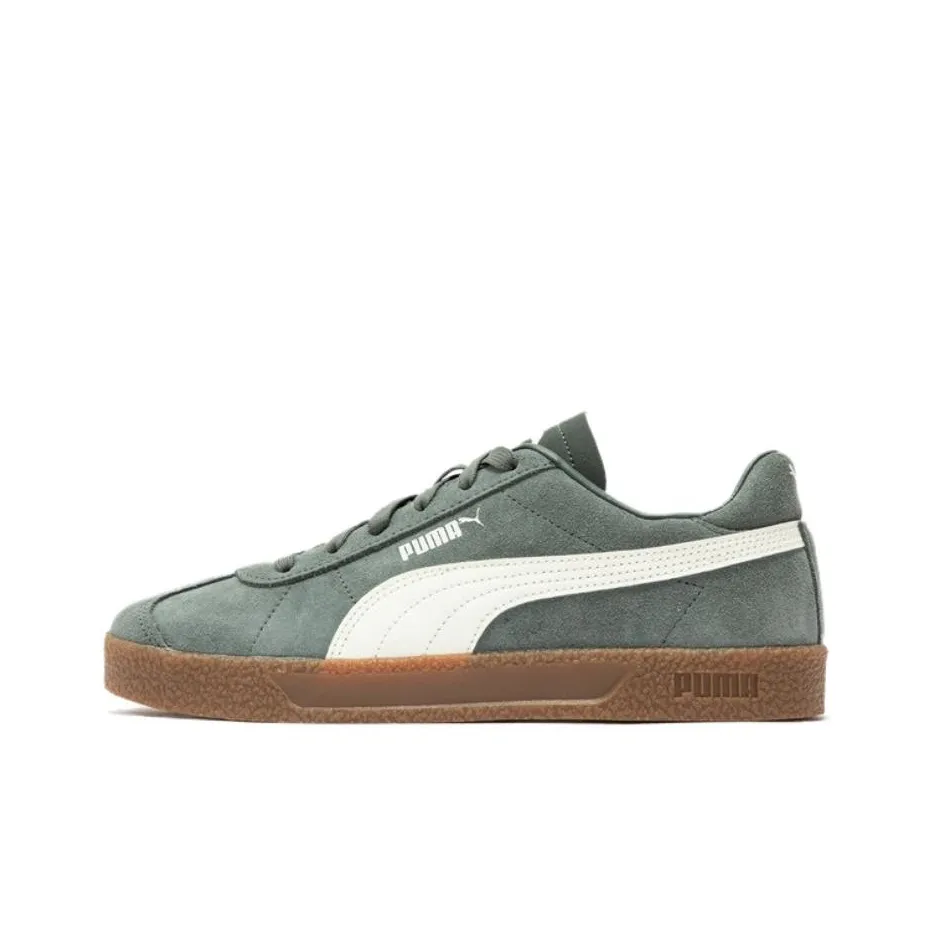 PUMA Club Low Top Skateboard Shoes Unisex Green White