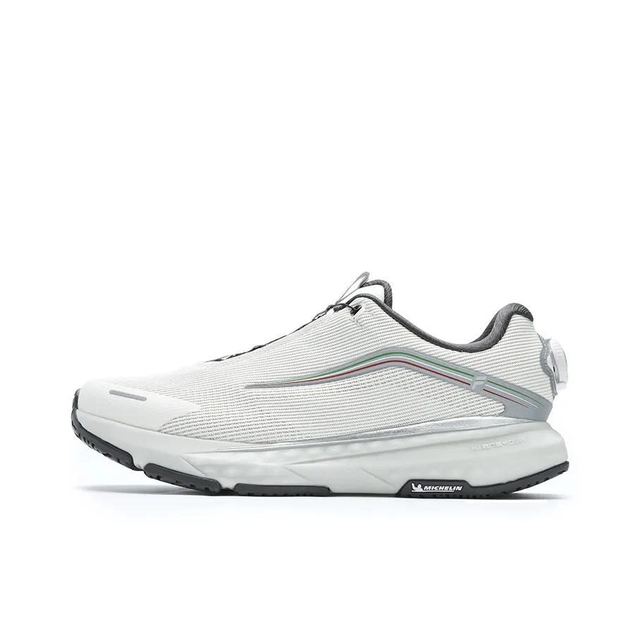FILA ENERGY 2 Anti-Slip And Wear-Resistant Breathable Low-Top Casual Running Shoes Men's White Silver Gray