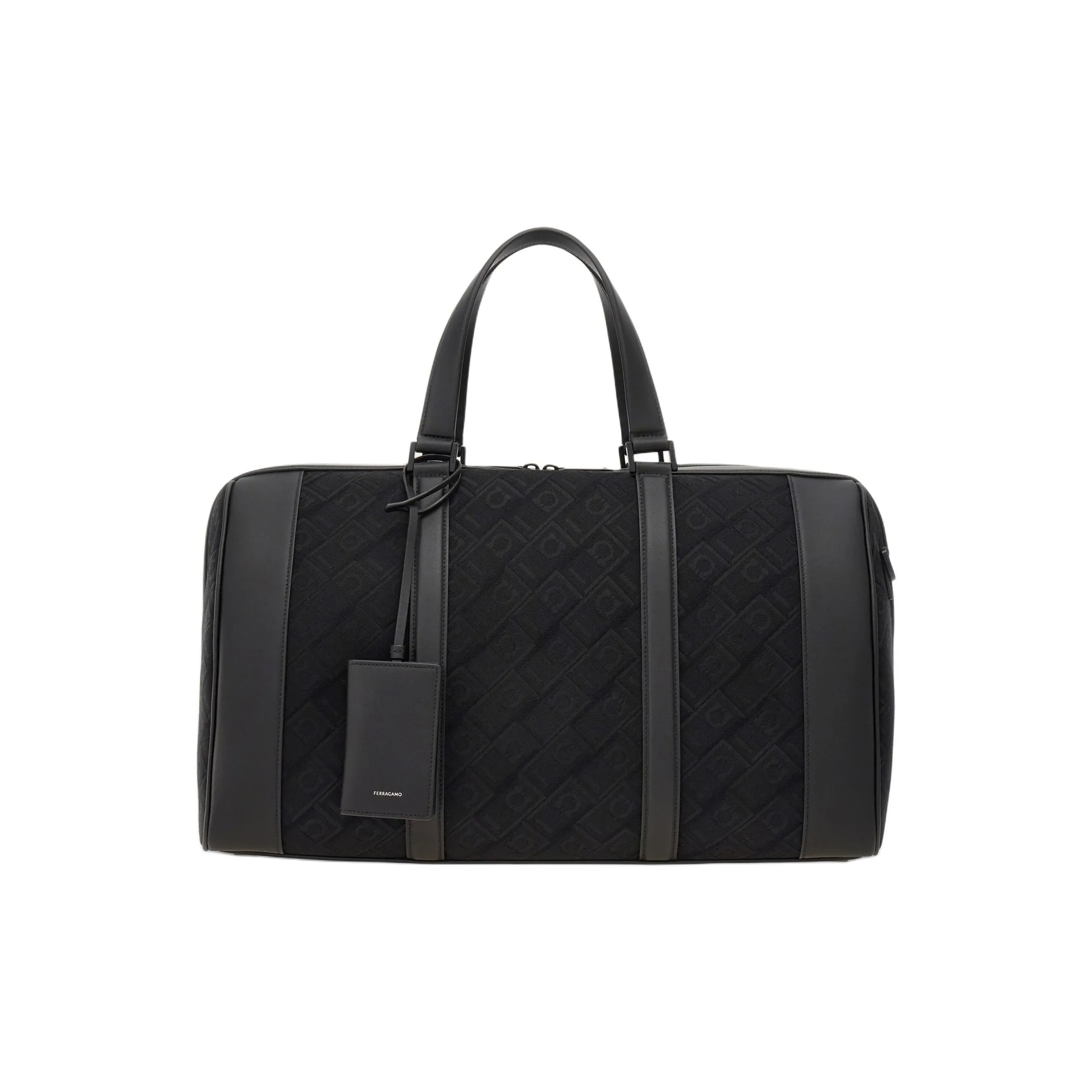 FERRAGAMO Fabric With Soft Calfskin Travel Bag Men's Black