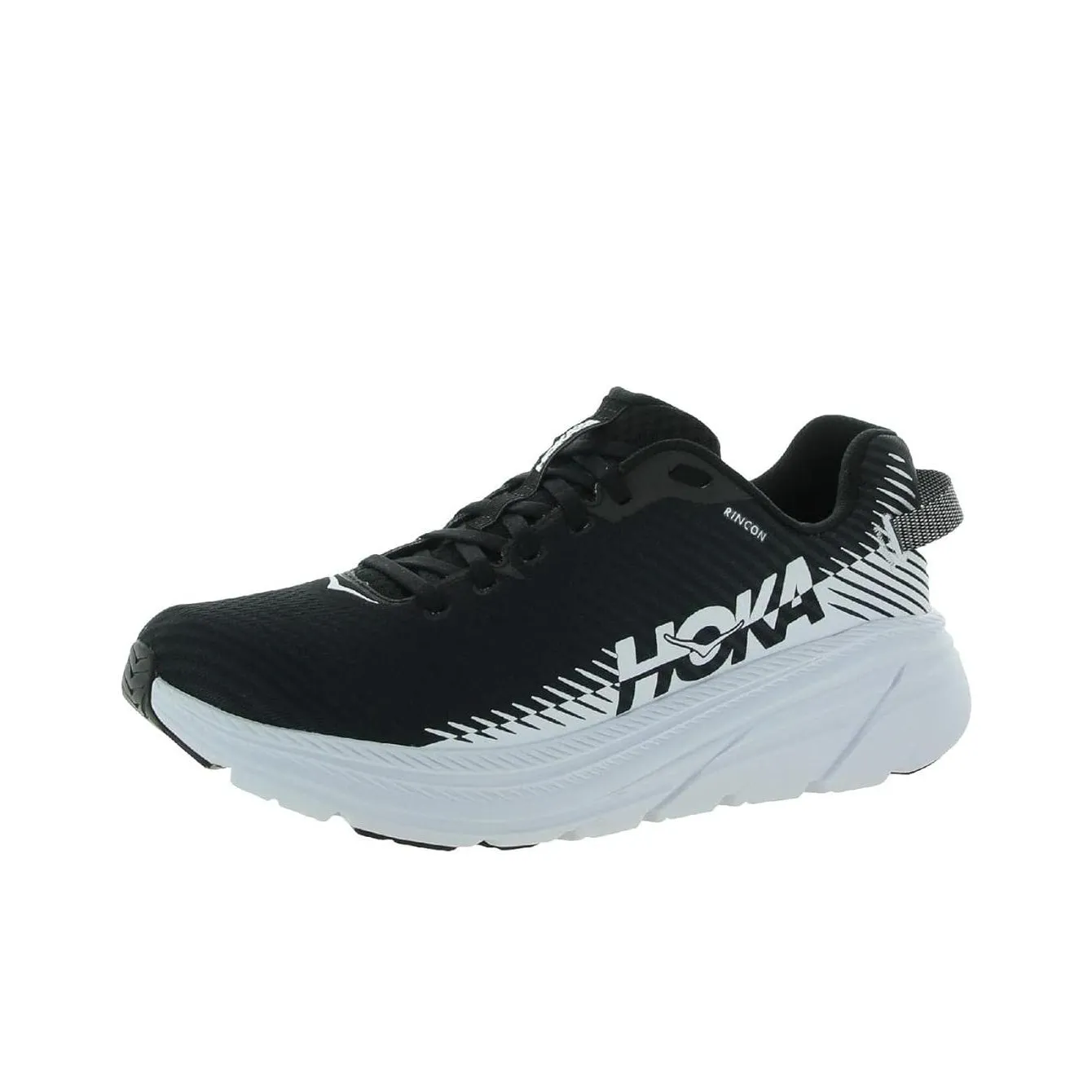HOKA ONE ONE Rincon 2 Slip-on Устойчивый к истиранию Дышащий Низкий Топ Беговые кроссовки Мужской Черный Белый