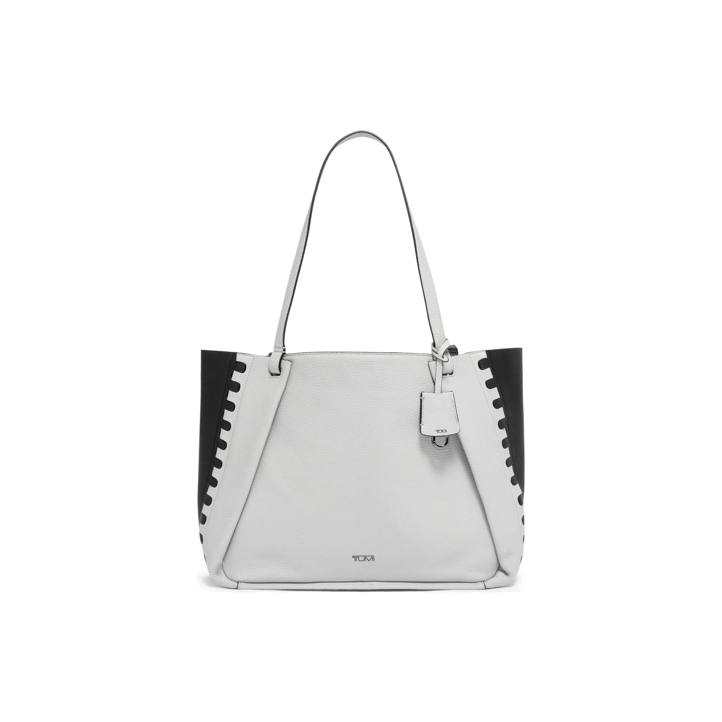 TUMI Leather Tote Bag, Shopping Bag, Handbag, Shoulder Bag Women's Gray Black