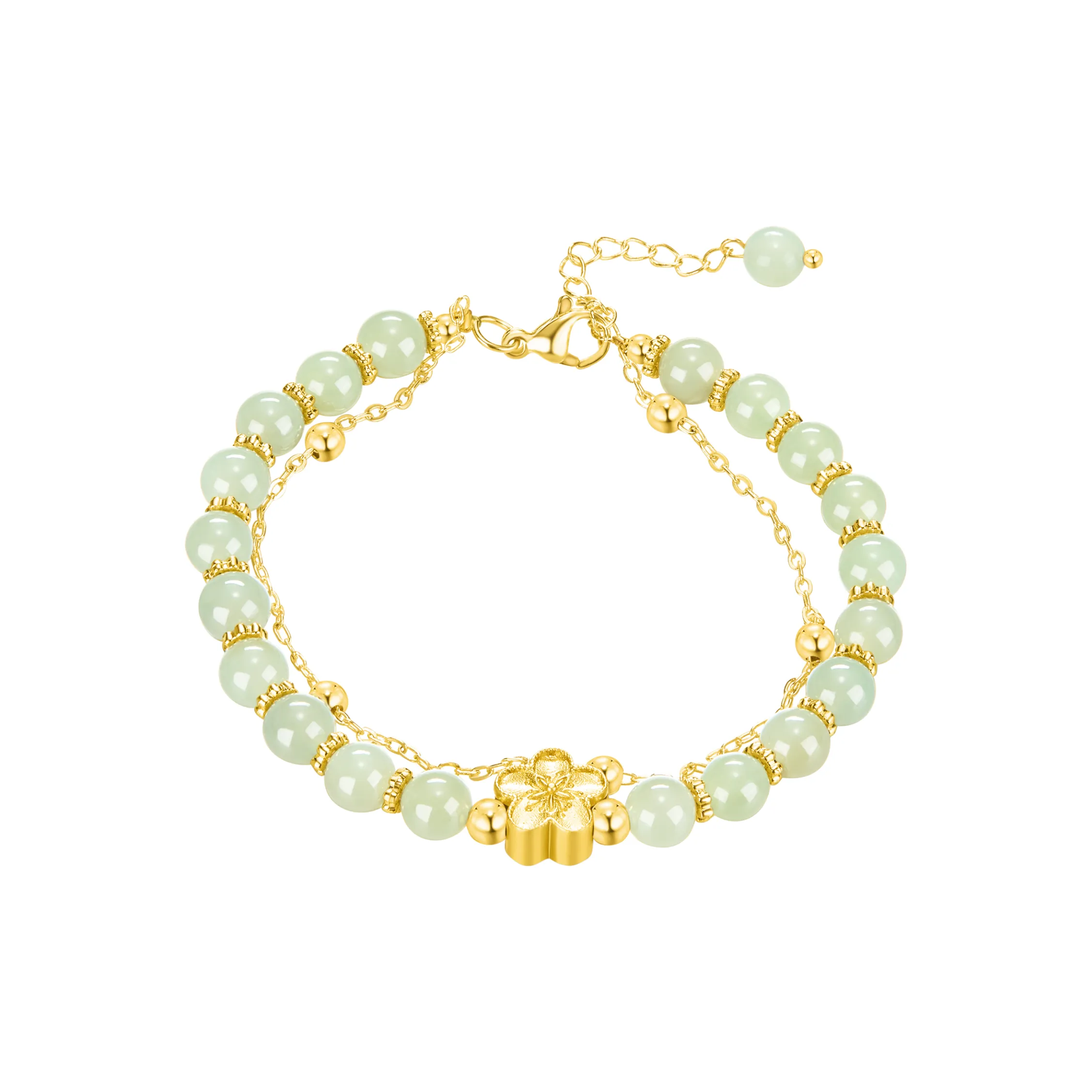 Mom's Gift Hetian Jade Bracelets Pale Greenish White Jade Women's