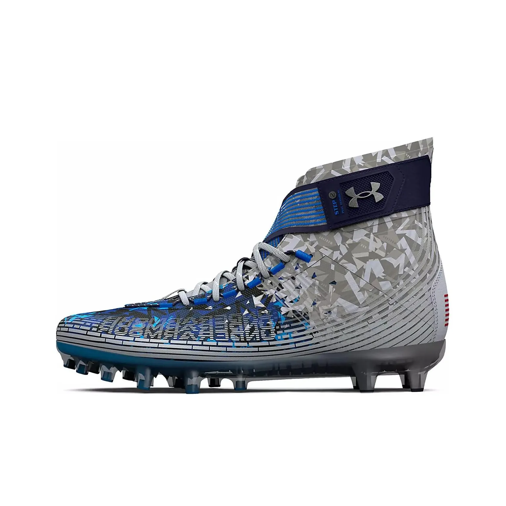 Under Armour Highlight Mc Le Usa Football Cleats 'Grey Blue Red'