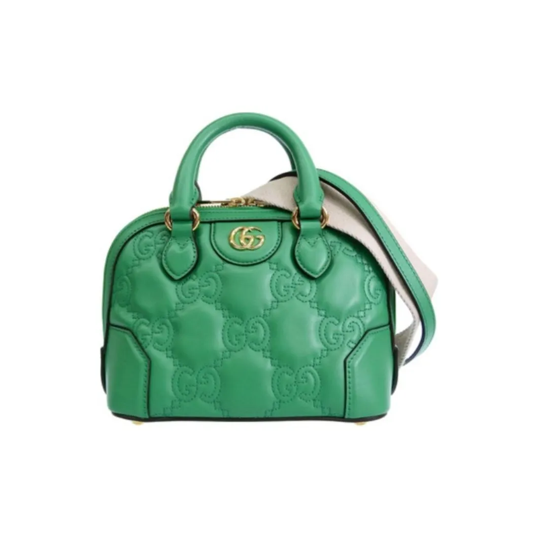 GUCCI GG Matelassé Leather Controller Boston Bag Shoulder Bag, Handbag Trumpets Women's Green