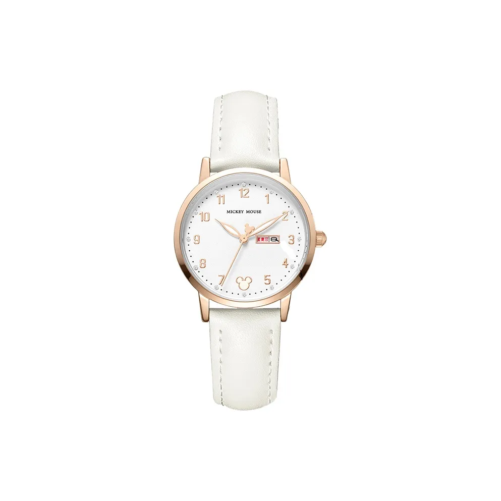 Disney Кварцевый механизм ремешок из полиуретана женские часы белый циферблат
