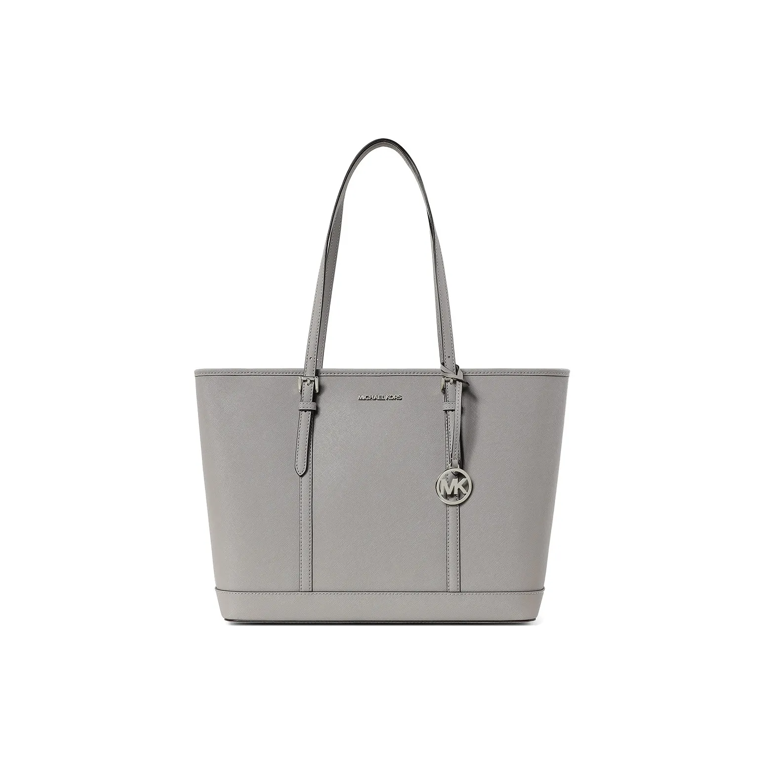 MICHAEL KORS Jet Set Travel Artificial Leather Tote Bag, Shopping Bag, Shoulder Bag, Handbag Tubas Women's Pearl Gray